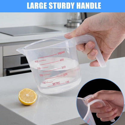 3 Pack Measuring Cups, 250Ml (1-Cup), 500Ml (2-Cup) &1000Ml (4-Cup)6