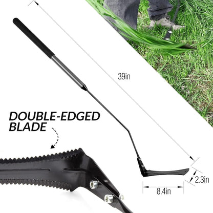39In Serrated Steel Scythe, Grass Whip for Tall Grass & Weeds2