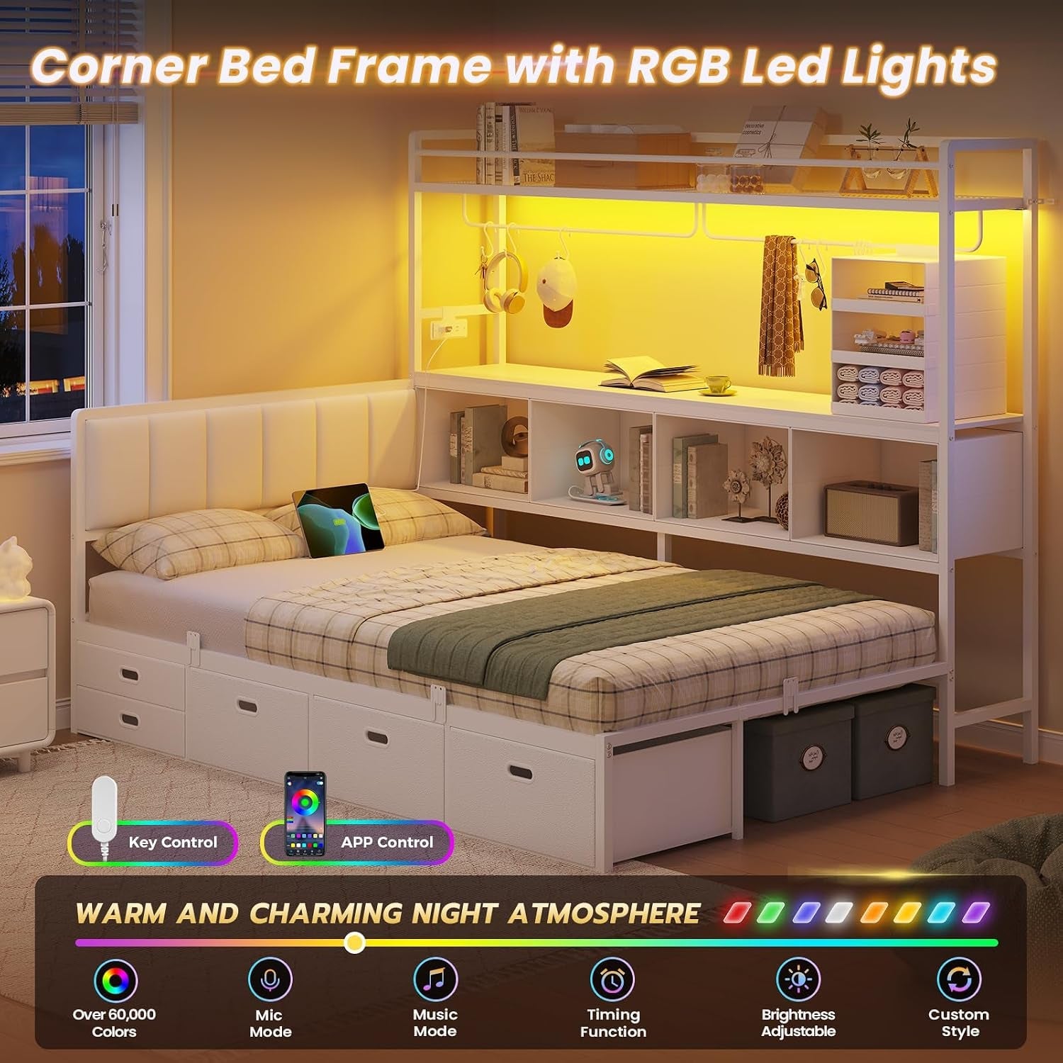 twin-corner-bed-frame-with-tall-storage-bookshelf-5-drawers-power-strips