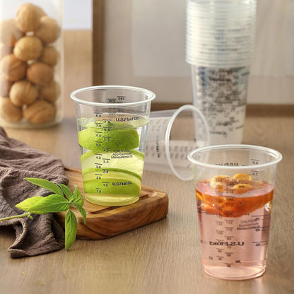 20Pcs 8Oz Graduated Clear Plastic Measuring Mixing Cups with 20Pcs Wooden Stirring Sticks for Mixing Paint, Pigments, Epoxy Resins7