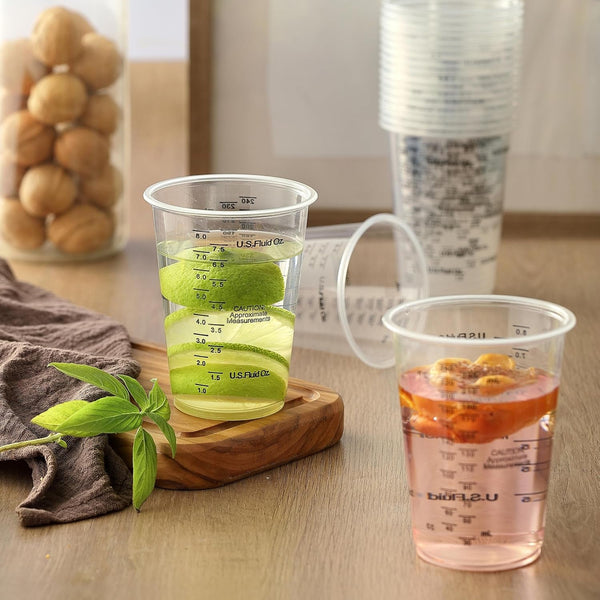 20Pcs 8Oz Graduated Clear Plastic Measuring Mixing Cups with 20Pcs Wooden Stirring Sticks for Mixing Paint, Pigments, Epoxy Resins7