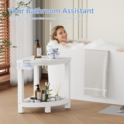 Waterproof Shower Stool for inside Shower Shaving Leg White5