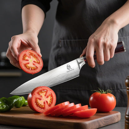 Kitchen Knife Set, 3 Piece Professional Chef Knife Set, High Carbon Stainless Steel Ultra Sharp Blade & Wooden Handle (3 Pcs)8