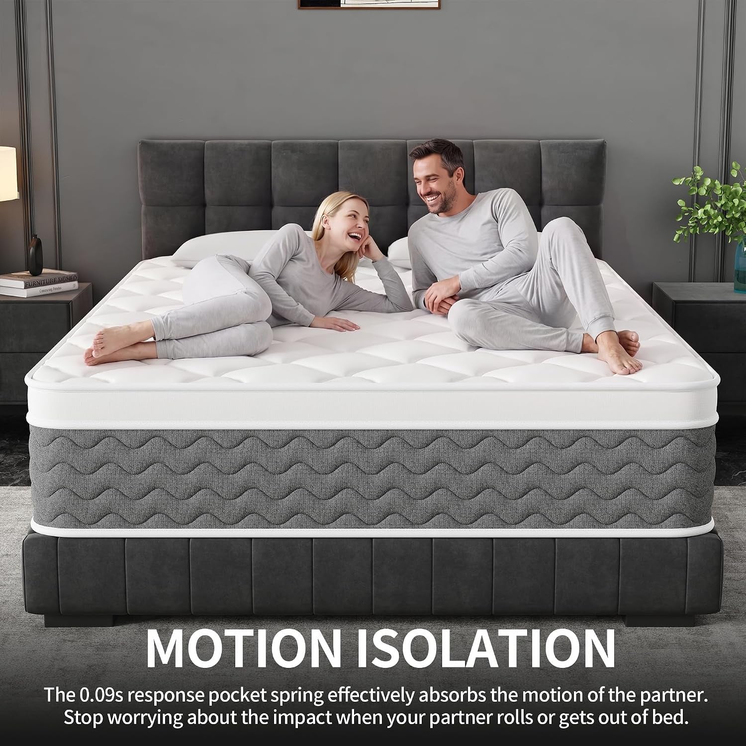 gray-queen-mattress-12-inch-queen-size-hybrid-memory-foam-mattress
