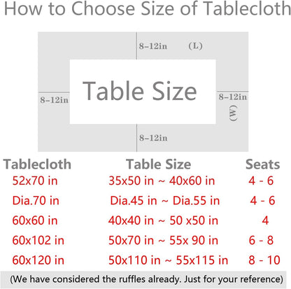 Taupe White Gingham Tablecloth round Dia.70“2