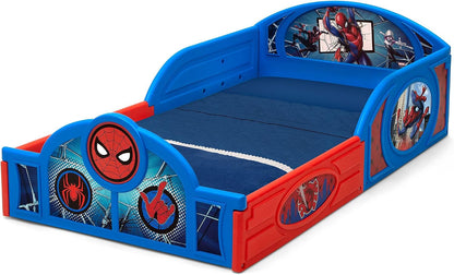 '- Spider-Man Plastic Sleep and Play Toddler Bed with Attached Guardrails3