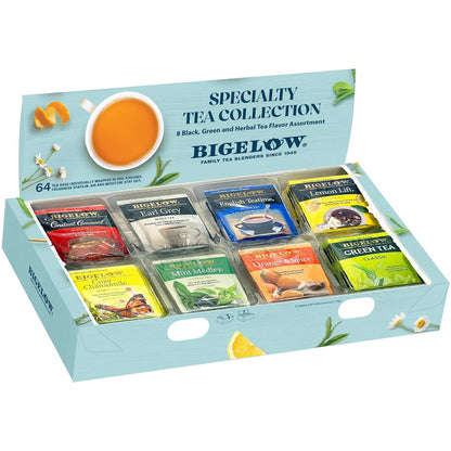 Company Products - Tea Tray Pack, 8 Assorted Teas, 64/BX - Sold as 1 BX - Tea Bags Are Individually Wrapped. | Green, Black, & Herbal with English Teatime, Constant Comment, Lemon Lift, Earl Grey, Cozy Chamomile, Orange Spice & Mint1