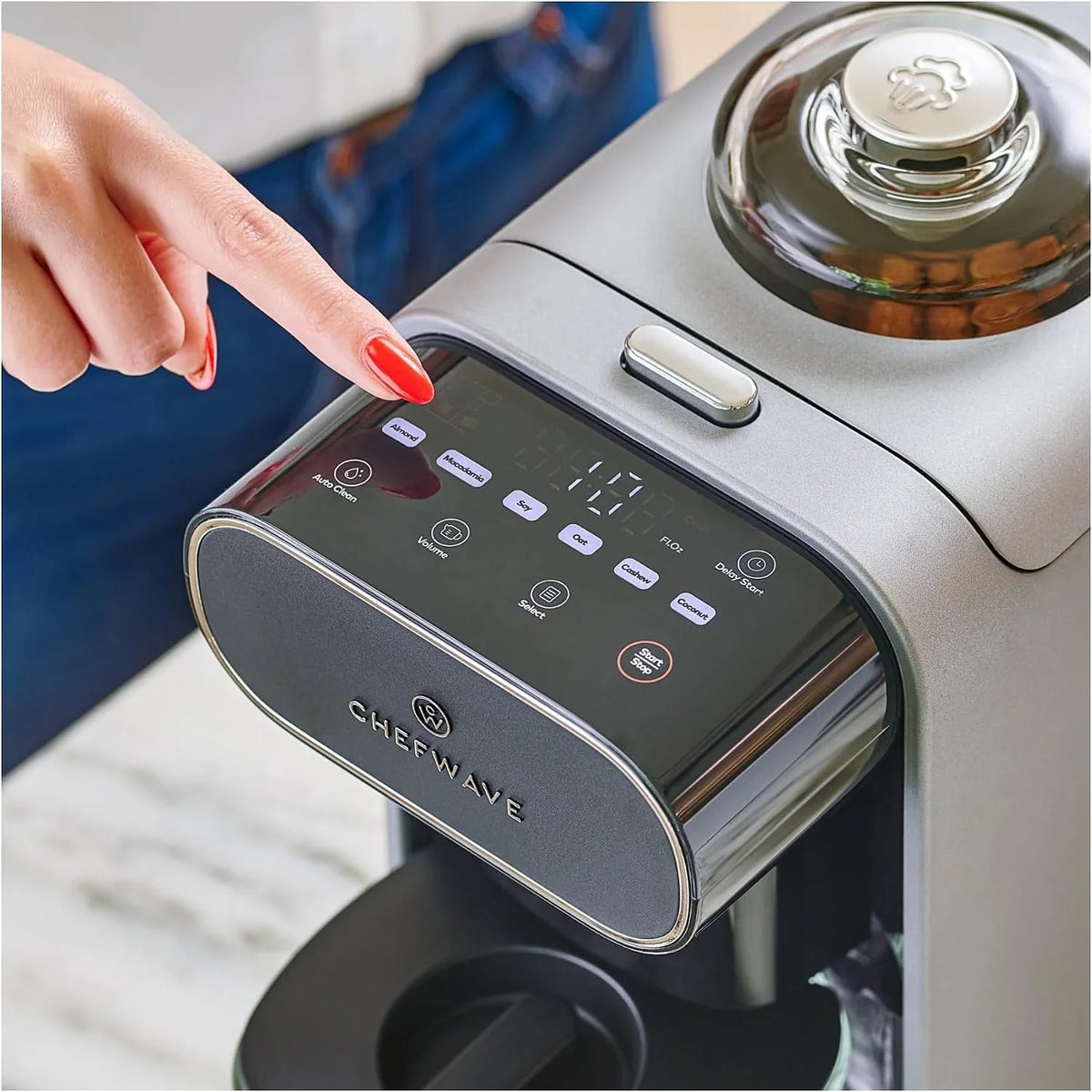 milkmade-soy-milk-maker-6-in-1-vegan-plant-based-milk-machine-with-auto-clean-and-delay-start-almond-oat-soy-cashew-coconut-macadamia-milk-maker-with-nut-platter-silver-black-self-cleaning-cycle-delay-start-glass-pitcher