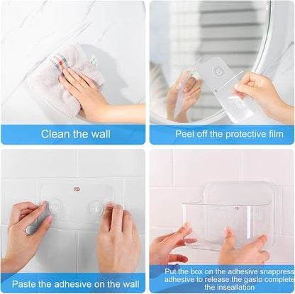 2-Pack Cabinet Door Organizer, Self Adhesive Bathroom Shelves, Clear5