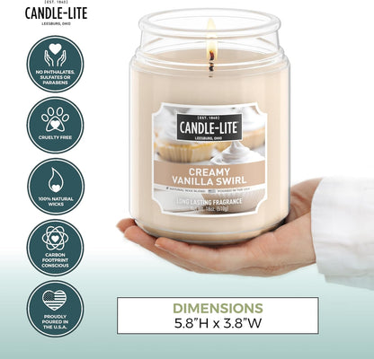 Fall Scented Candles, Creamy Vanilla Swirl, 18 Oz Jar, Proudly Poured in the USA, Aromatherapy Candle, Single-Wick with 110 Hours of Burn Time, Perfect for Creating a Relaxing Ambiance4
