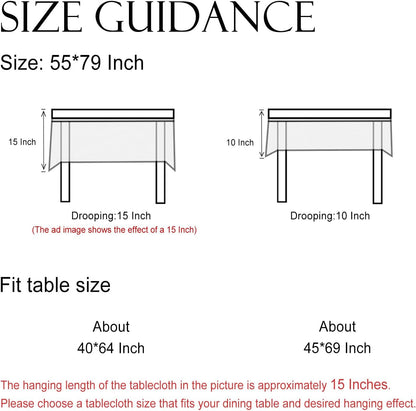 Designer Linen Rectangular Tablecloth,79"X55"-Serenity G6