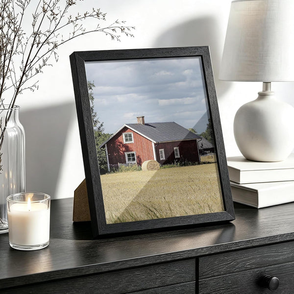 Solid Wood 11X14 Picture Frame 5 Pack, Black Wood Grain 14X11 Inch6