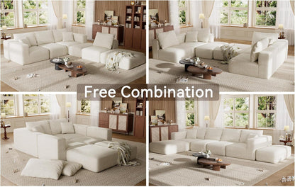 150" Oversized Boneless Couch for Living Room Modular Sectional Sofa4
