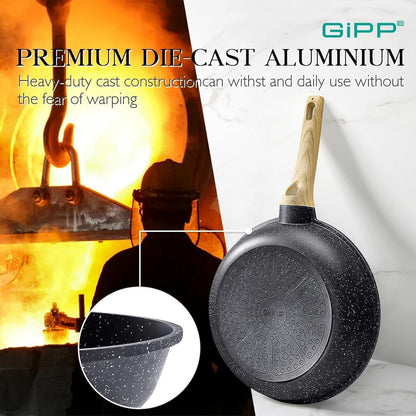 21Psc Pots and Pans Set Non Stick - Grey Ceramic Kitchen Cookware Sets Nonstick Induction Cookware Non-Toxic Cooking Pan Set with Silicone Utensils, PFOS and PFOA Free7