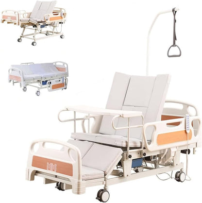 Adjustable Tilting Design Electric Hospital Beds with Exercise Handles for Home Use for Elderly Post-Surgery Use, Motor Control & Central Locking System (Bed)1