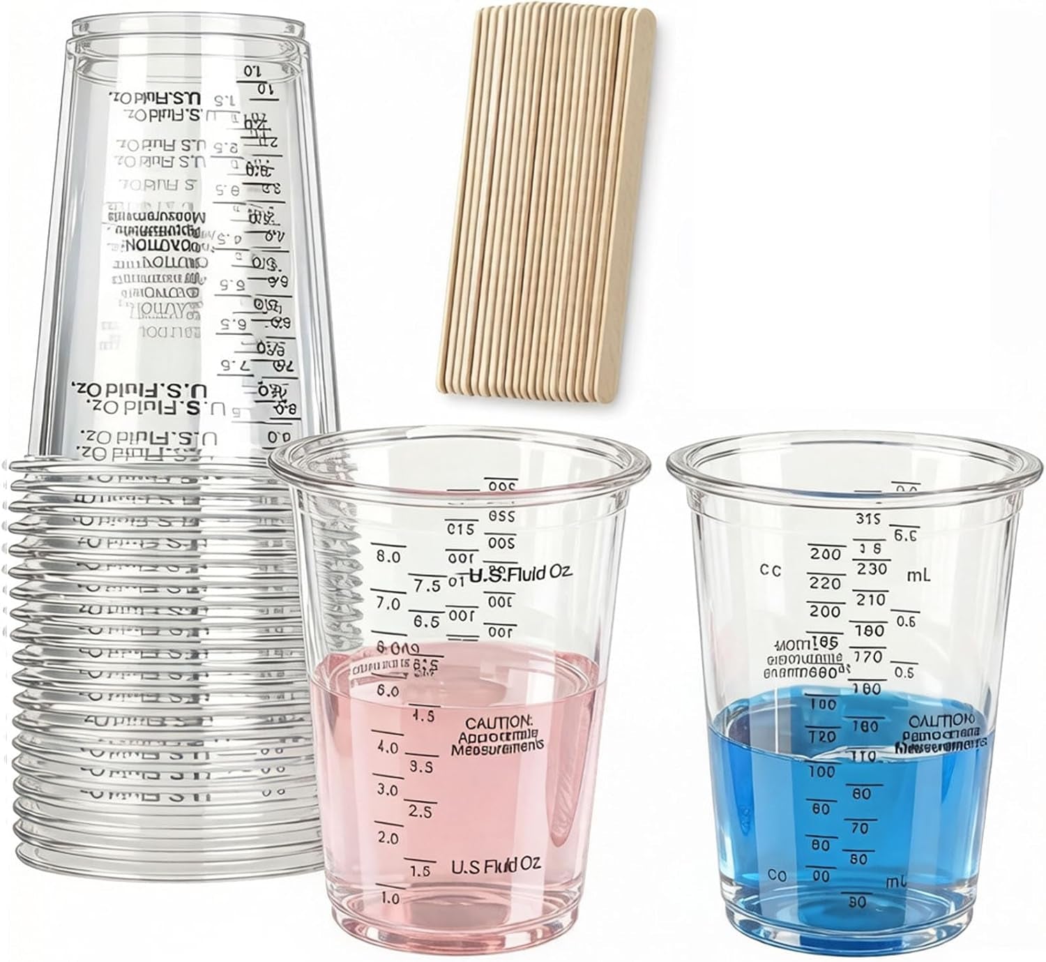 20pcs-8oz-disposable-plastic-measuring-mixing-cups-with-20-wooden-stirring-sticks-clear-graduated-cups-for-epoxy-resin-paint-pigment-mixing-20