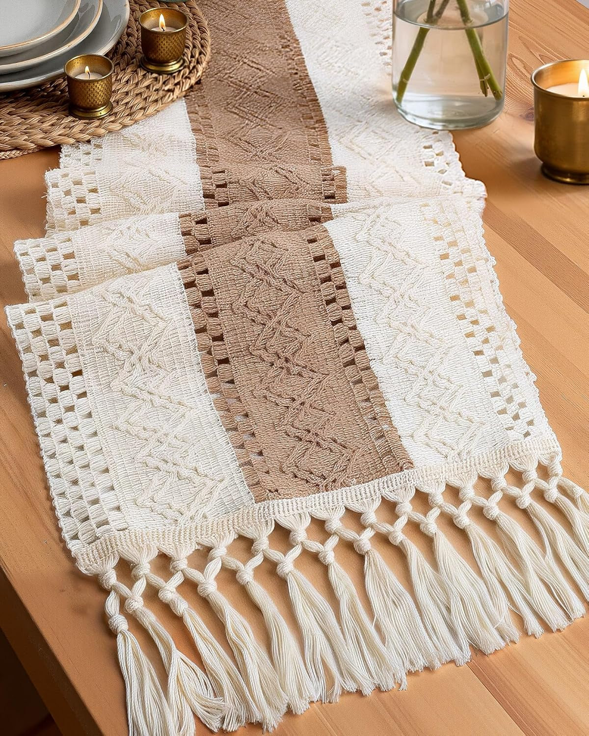 farmhouse-boho-table-runner-12-x-72-inch-brown-dining-table-decor-kitchen-coffee-table-linen-textured-woven-tassel-table-runner