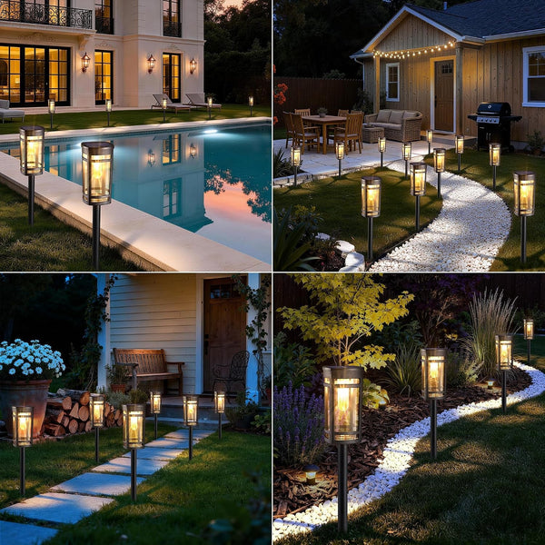 6 Pack Solar Lights Outdoor, Waterproof Pathway Lights, Warm White7