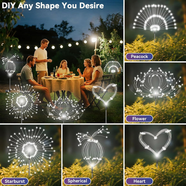 Solar Garden Lights Outdoor, Solar Firework Fairy Lights Garden Decor4