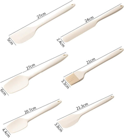 6 Pieces Silicone Spatula Set, Food Grade Rubber Spatula with Ergonomic Grip, Rubber Spatulas Silicone Heat Resistant Spatula Set for Kitchen Use, BPA Free Dishwasher Safe5