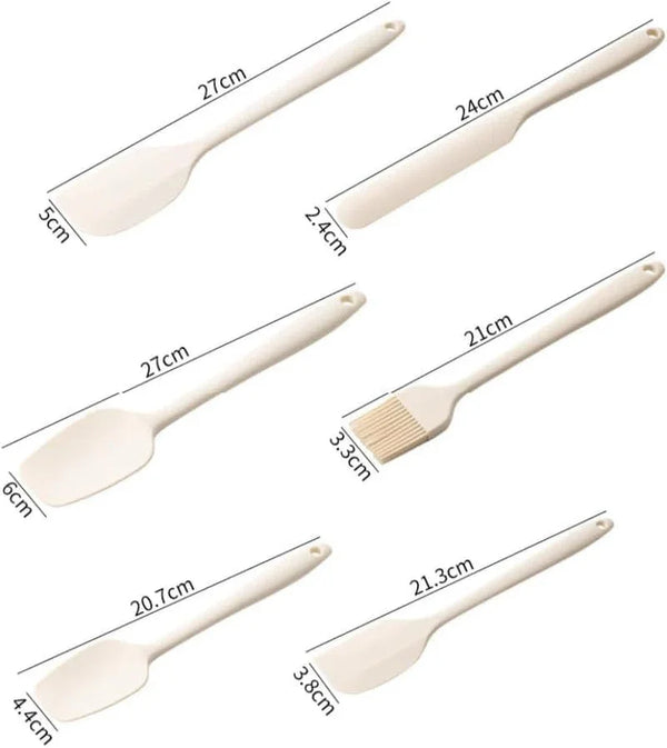 6 Pieces Silicone Spatula Set, Food Grade Rubber Spatula with Ergonomic Grip, Rubber Spatulas Silicone Heat Resistant Spatula Set for Kitchen Use, BPA Free Dishwasher Safe5