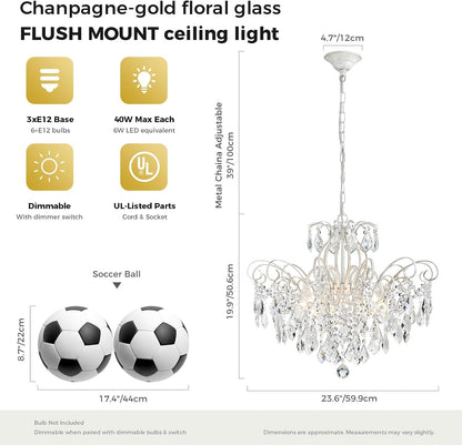 6-Light Crystal Chandelier Pendant Light, Height Adjustable2