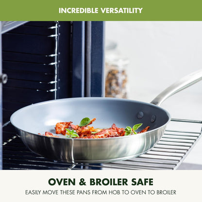 Treviso 10 Piece Cookware Set, Non-Toxic Pfas-Free Stainless Steel Ceramic Nonstick Coating, Induction Suitable, Pots, Pans Lids, Sauté & Saucepans, Multi Clad, Dishwasher & Oven Safe6