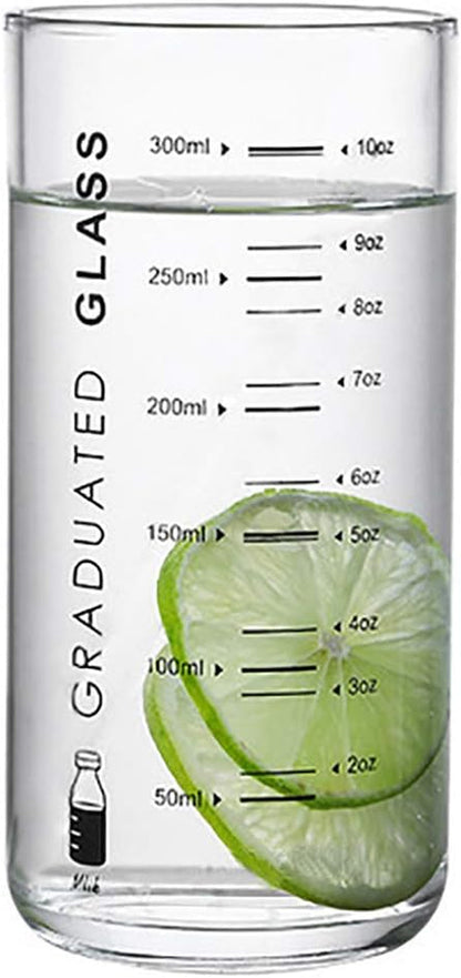 Glass Measuring Cup 10 Oz for Milk,Juice,Milkshake, Vegetable, Coffee, Salad, Ice Cream (Black) (Black)1