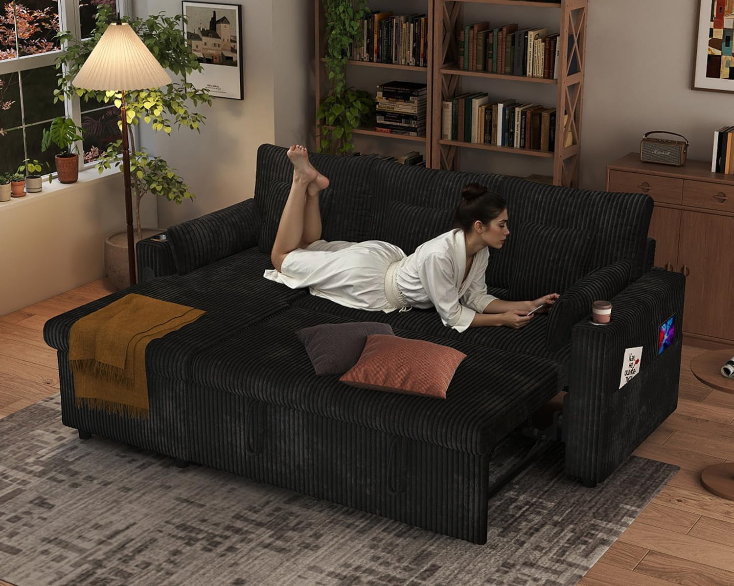3-in-1-pull-out-couch-corduroy-l-shaped-couch-sleeper-sofa-bed-black