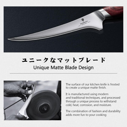 Fillet Knife 7 Inch, Razor Sharp Fishing Boning Knife for Meat6