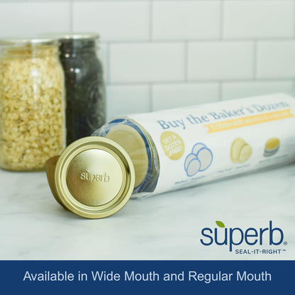 Superb Canning Lids – Regular Mouth Mason Jar Lids – Baker’S Dozen/Bulk Package of 156 Lids – Made in the USA7