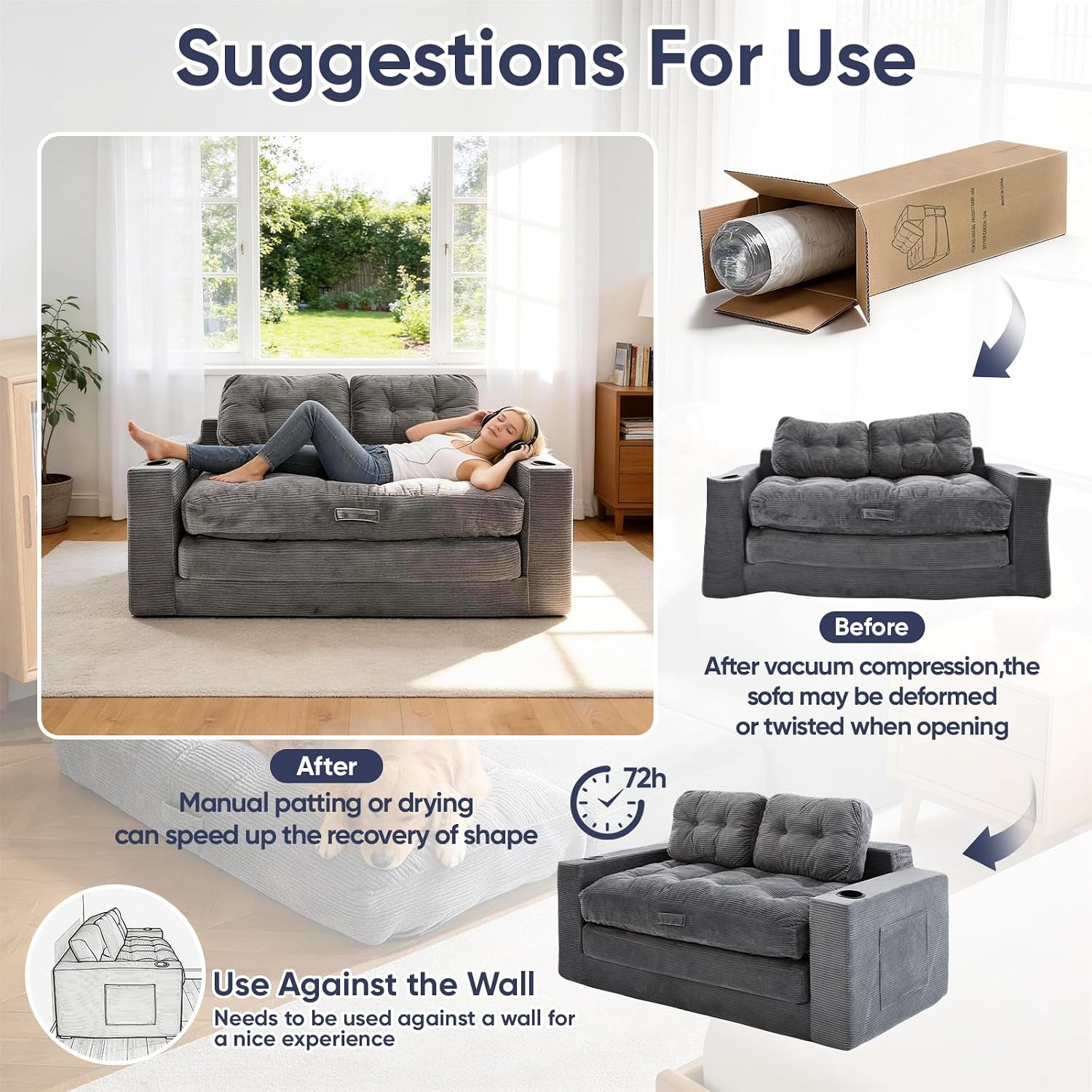 63-loveseat-sleeper-sofa-bed-boneless-convertible-corduroy-pull-out-couch-with-cup-holders-and-2-pillows-space-saving-sofa-bed-for-small-spaces-living-room-bedroom-grey