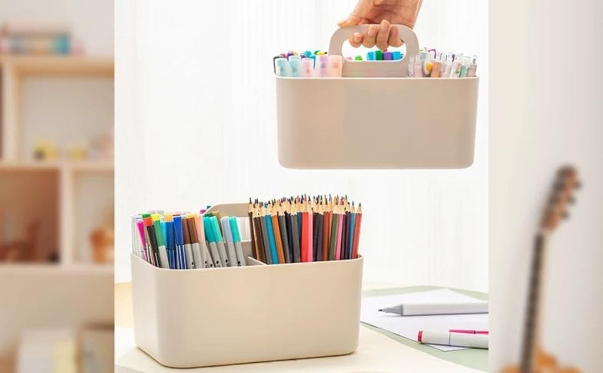 2-pack-plastic-shower-caddy-portable-portable-basket-with-handle-storage-organizer-stackable-5-compartments-9-76-x-6-x-6-7-white