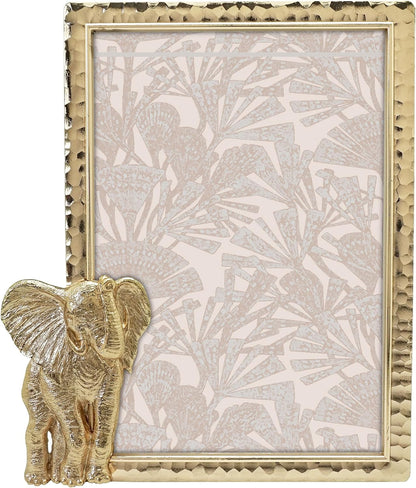 Modern Elephant Gold Picture Frame 4X6 Inch for Tabletop Display Perfect for Home Decor Wedding Vacation Graduation Milestone Photo1