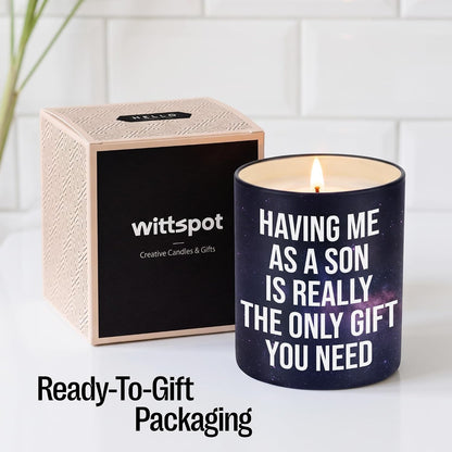 Funny Gifts for Mom from Son, Having Me as a Son Lemongrass Candle2