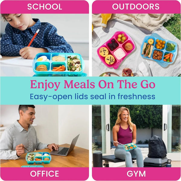 Bentgo Easyboxes Stackable 5-Compartment Lunch Boxes, 8-Piece Set6
