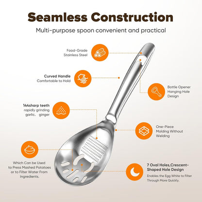 Cooking Slotted Spoon with Egg Separator, Grater, Bottle Opener4