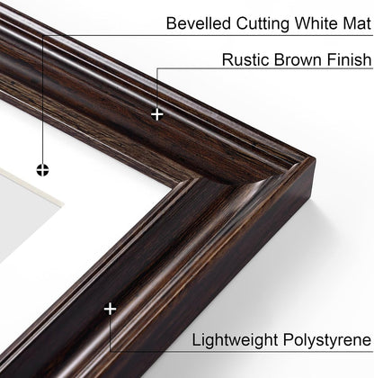 8X10 Picture Frames Set of 2, Vintage Photo Frames, Rustic Brown4