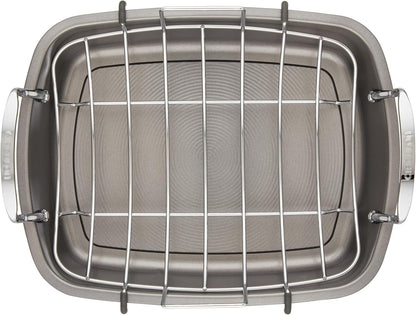 Total Bakeware Nonstick Roaster, Roasting Pan with Rack, 17-Inch X 13-Inch, Gray12