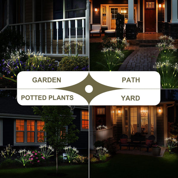 Solar Garden Lights Outdoor: 2-Pack DIY Yard Decor Warmwhite6