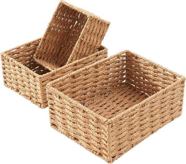 Small Wicker Basket for Organizing, Woven Storage Basket Sets of 37