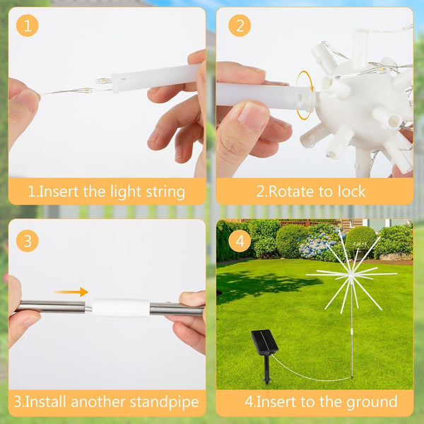 3 Pack Solar Firework Garden Lights Outdoor Waterproof6