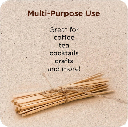Birch Wood Coffee Stirrers, 7 Inch round End Wooden Stir Sticks 1000 Pack4