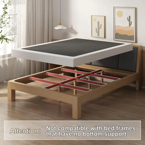 5 Inch Box Spring Queen Size Mattress Foundation with Fabric Cover | Heavy Duty Metal Bed Base, 3000LBS Max Weight Capacity, Noise Free, Easy Assembly, Non Slip, Black7