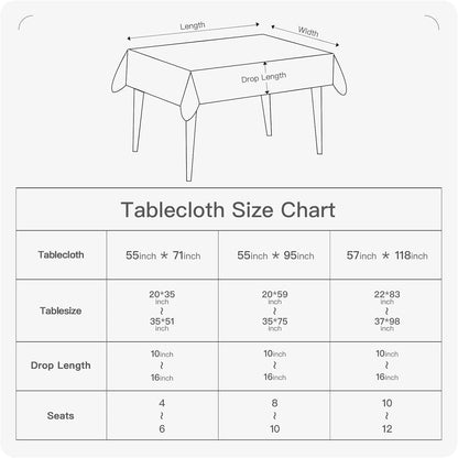 Brown Tablecloth Rectangular 55X71 Inch Waterproof Wipeable6