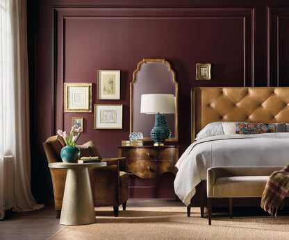 Hooker Archives King Leather Bed with a Light Brown Leather Headboard8