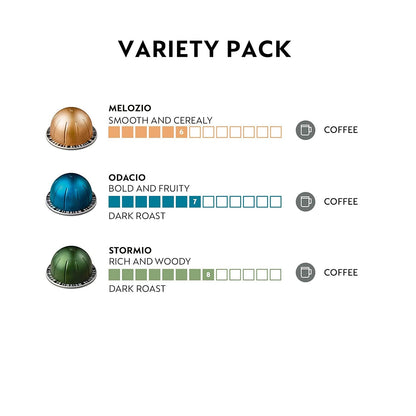 Nespresso Capsules Vertuo, Variety Pack, Medium and Dark Roast Coffee, 30 Count Coffee Pods, Brews 7.8 Oz.2