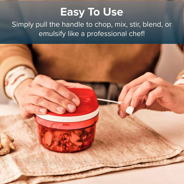 Power Chopper Mini - Manual Food Processor - 300Ml Capacity - No Electricity Needed - Ideal for Chopping Herbs, Nuts, Garlic, Vegetables - Food Preparation Accessory & Kitchen Gadget4
