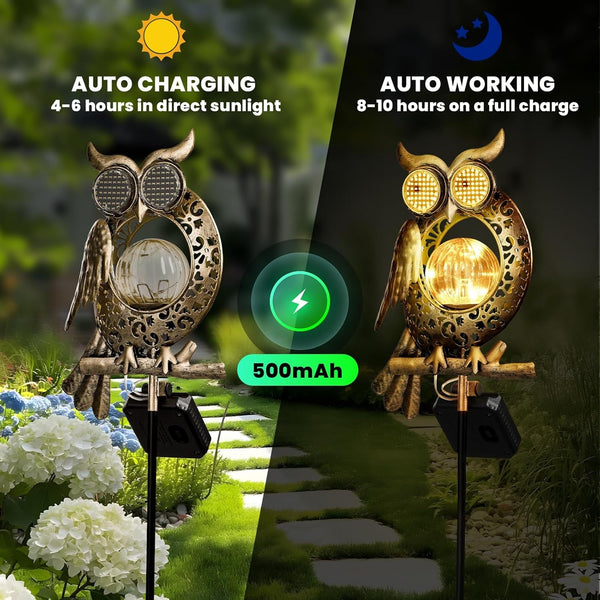 Solar Garden Lights Outdoor Decor,Owl Figurine Light Stake,Garden Decorative for Patio,Yard,Landscape,Gardening Gift Ideas for Mom Grandma3