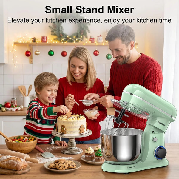 4QT Electric Stand Mixer, 10-Speed Tilt-Head Compact Kitchen Mixer | Multiple Stylish Colors | Food Mixer with Dough Hook & Beater & Whisk | for Cake & Bread | Dishwasher-Safe | Light Green4